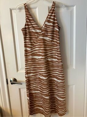 a new day Brown and White Zebra-Print Midi Dress